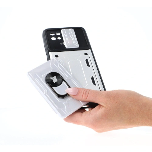 Kup Bizon Case Camshield Card Slot Ring Xiaomi Redmi 10C alb - BIZ2189 - {ean13} - Sklep Home Screen