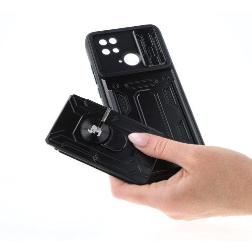 Kup Bizon Case Camshield Kartensteckplatz Ring Xiaomi Redmi 10C schwarz - BIZ2195 - {ean13} - Sklep Home Screen