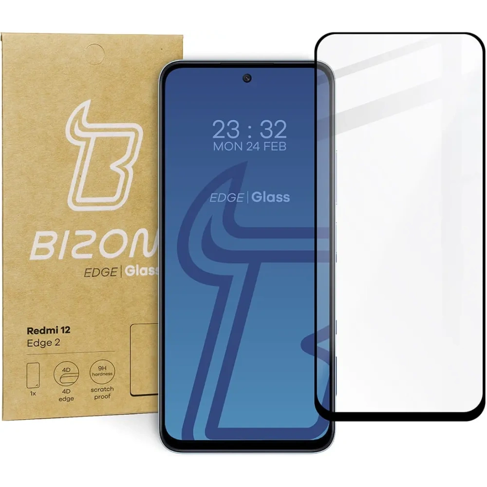 Szkło hartowane Bizon Glass Edge 2 do Redmi 12 czarne