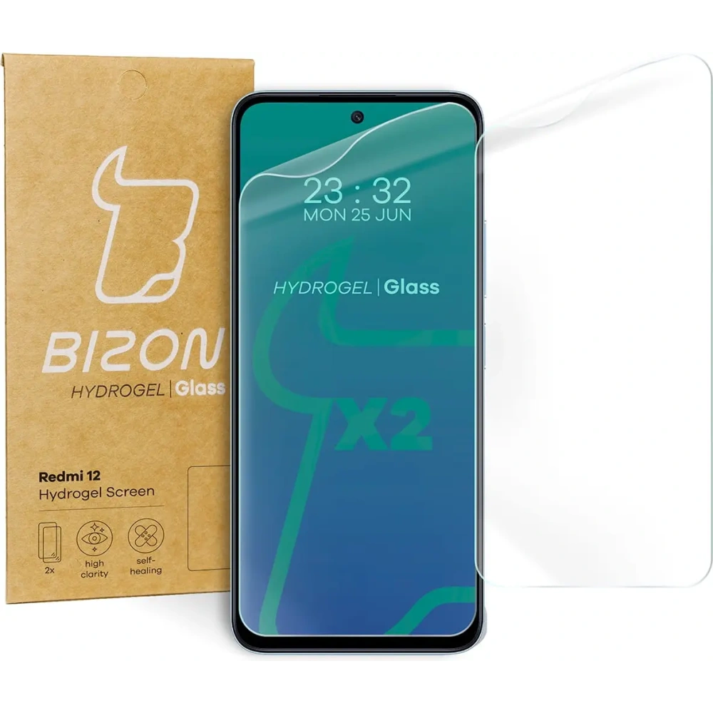 Folia hydrożelowa na ekran Bizon Glass Hydrogel do Redmi 12 [2 PACK]