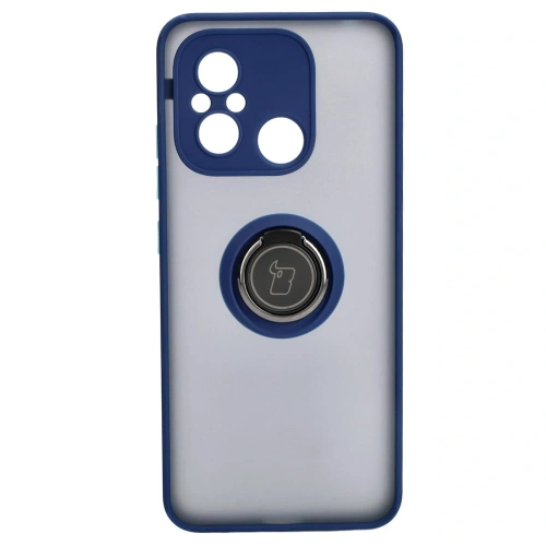 Buy Bizon Case Hybrid Ring Xiaomi Redmi 12C smoky with a navy blue frame - BIZ2203 - {ean13} - Home Screen Store Europe