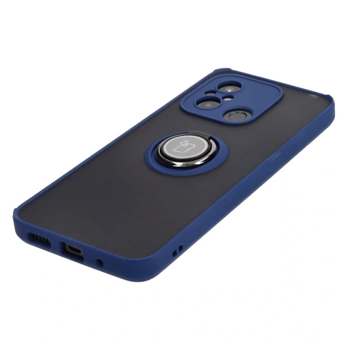 Buy Bizon Case Hybrid Ring Xiaomi Redmi 12C smoky with a navy blue frame - BIZ2203 - {ean13} - Home Screen Store Europe