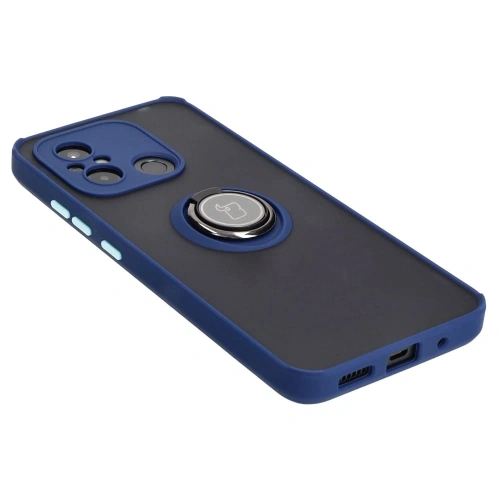 Buy Bizon Case Hybrid Ring Xiaomi Redmi 12C smoky with a navy blue frame - BIZ2203 - {ean13} - Home Screen Store Europe