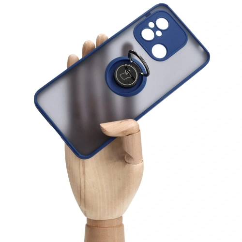 Buy Bizon Case Hybrid Ring Xiaomi Redmi 12C smoky with a navy blue frame - BIZ2203 - {ean13} - Home Screen Store Europe