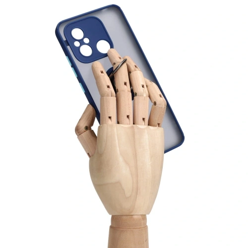 Kup Etui z uchwytem na palec Bizon Case Hybrid Ring do Xiaomi Redmi 12C przydymione z granatową ramką - BIZ2203 - {ean13} - Sklep Home Screen