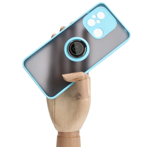 Buy Bizon Case Hybrid Ring Xiaomi Redmi 12C smoky with a light blue frame - BIZ2206 - {ean13} - Home Screen Store Europe