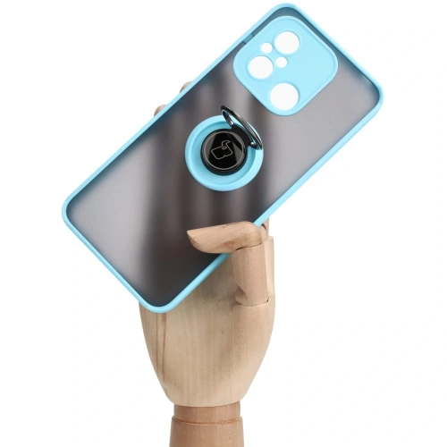 Buy Bizon Case Hybrid Ring Xiaomi Redmi 12C smoky with a light blue frame - BIZ2206 - {ean13} - Home Screen Store Europe