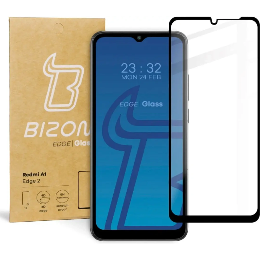Szkło hartowane Bizon Glass Edge 2 do Redmi A1 czarne