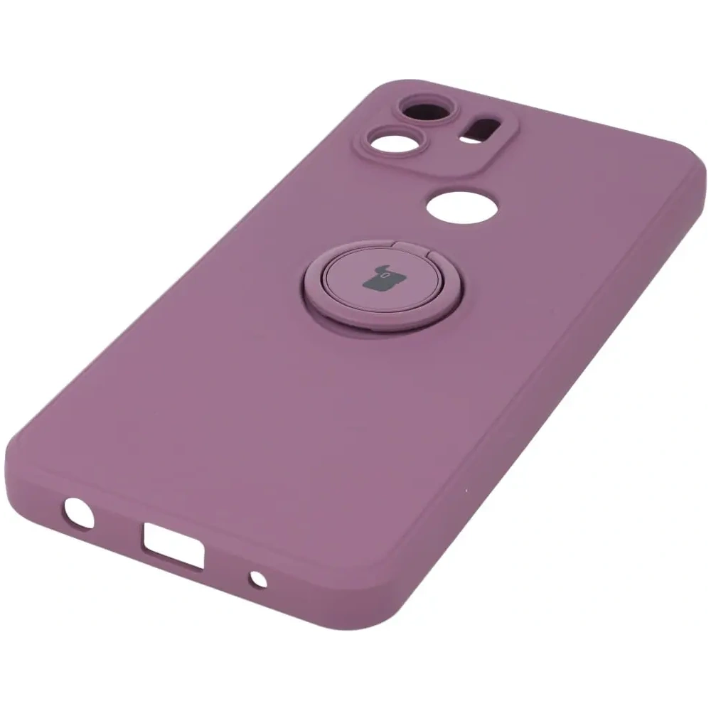 Etui Bizon Case Silicone Ring do Redmi A1 ciemnofioletowe