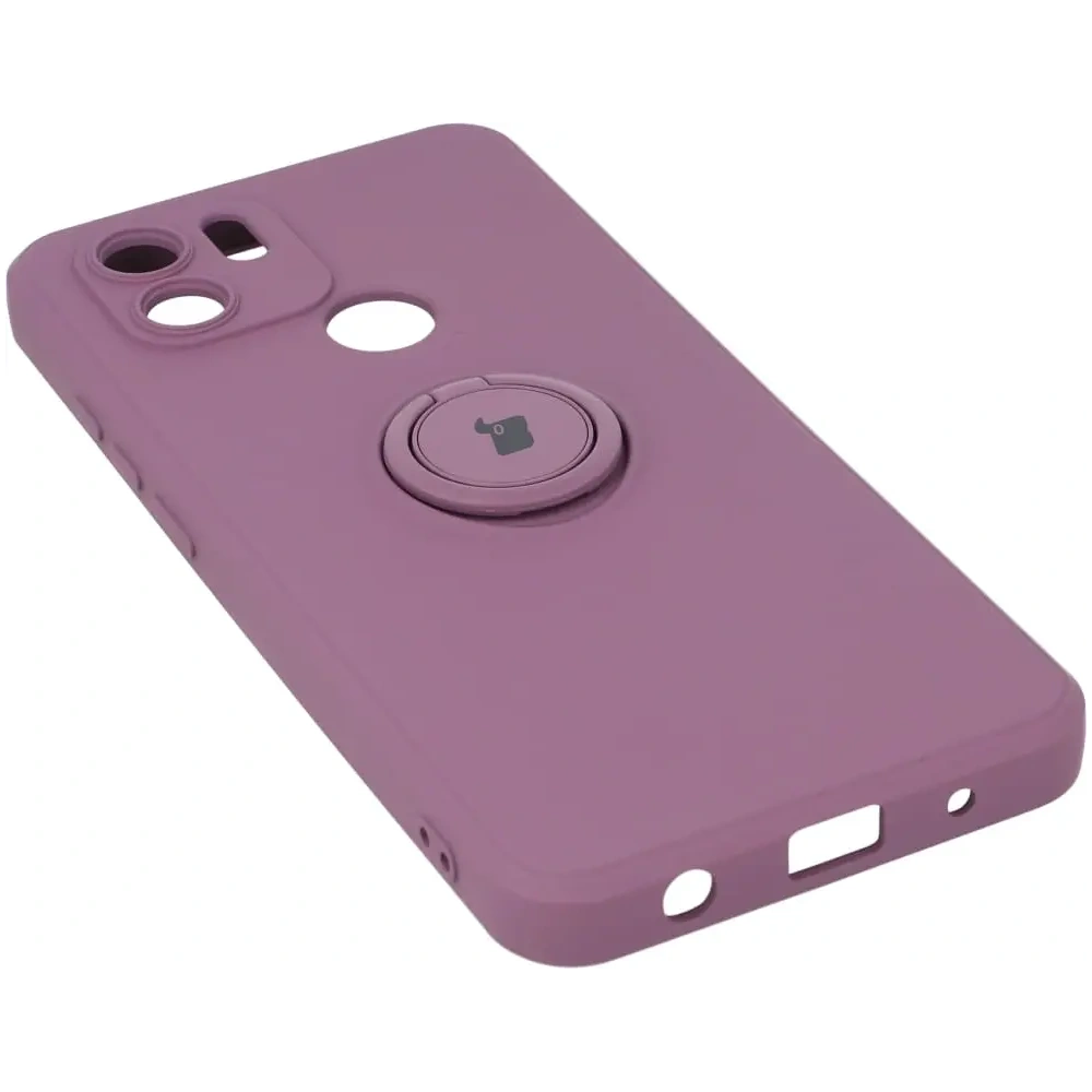 Etui Bizon Case Silicone Ring do Redmi A1 ciemnofioletowe
