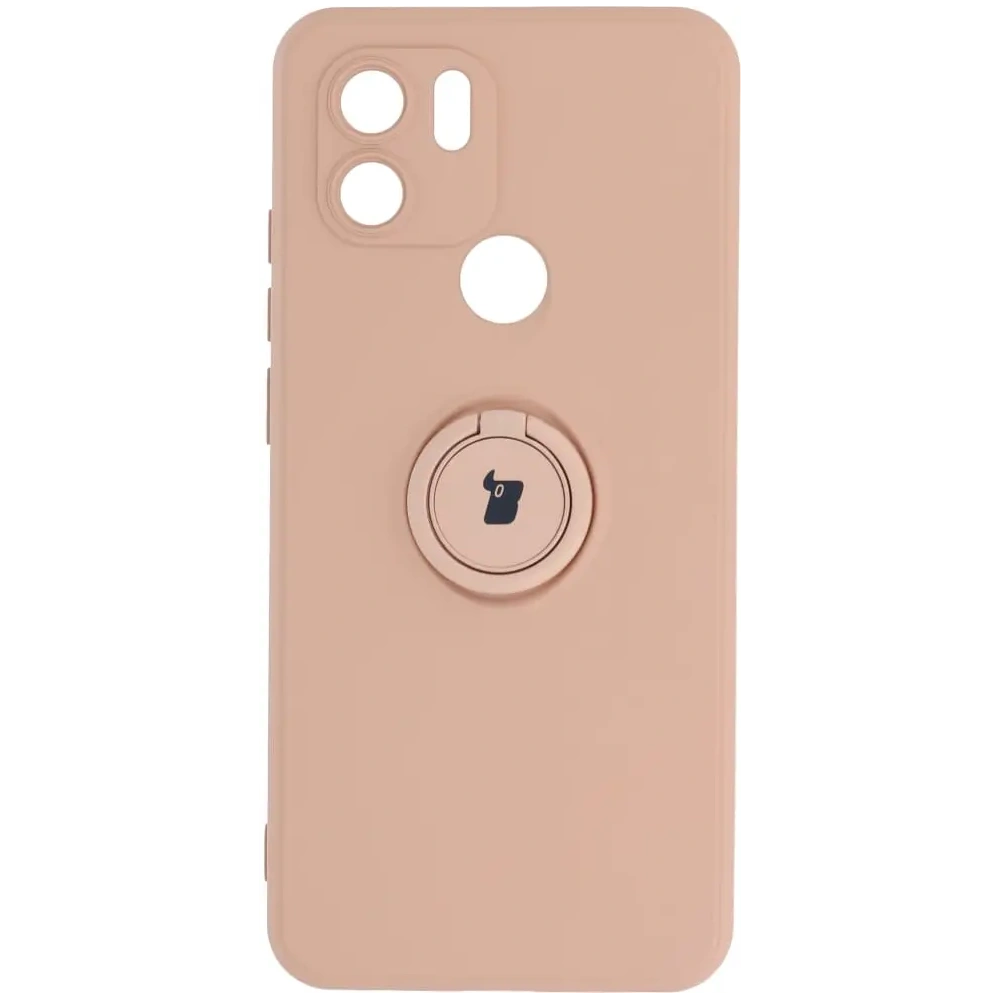 Etui Bizon Case Silicone Ring do Redmi A1 jasnoróżowe