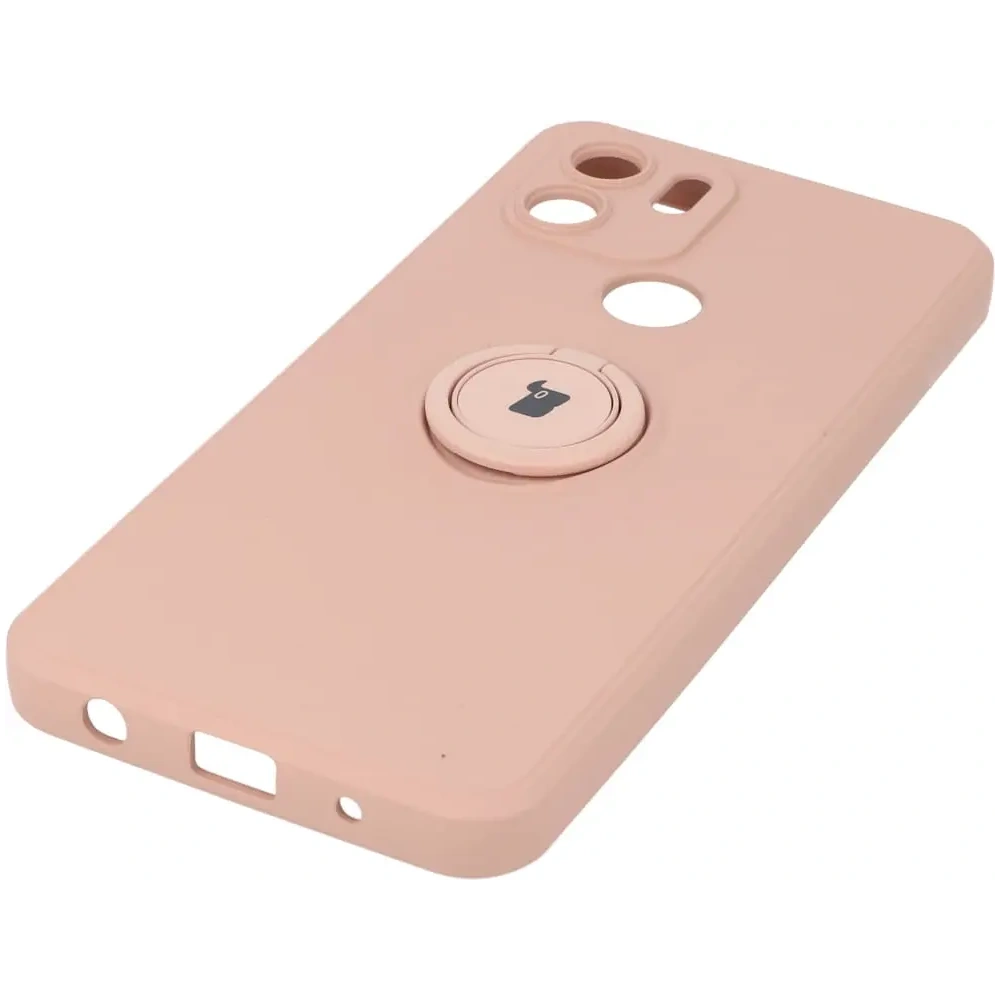 Etui Bizon Case Silicone Ring do Redmi A1 jasnoróżowe