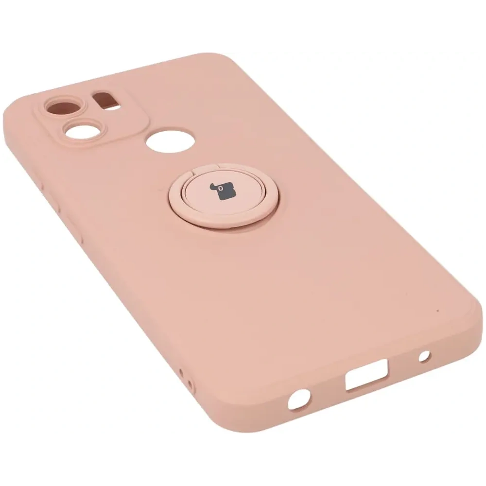 Etui Bizon Case Silicone Ring do Redmi A1 jasnoróżowe