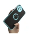 Bizon Case Hybrid Ring Xiaomi Redmi A1 fumuriu cu un cadru bleu deschis