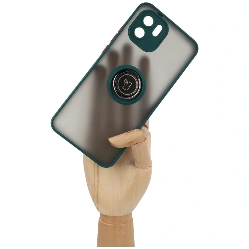 Kup Etui s úchytem na prst Bizon Case Hybrid Ring pro Xiaomi Redmi A1 kouřové s tmavě zeleným rámečkem - BIZ2245 - {ean13} - Sklep Home Screen