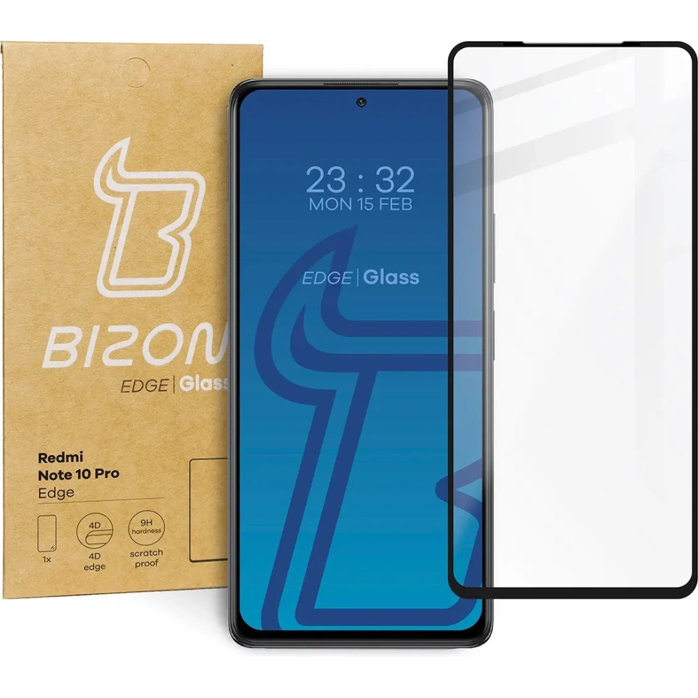 Szkło hartowane Bizon Glass Edge do Redmi Note 10 Pro czarne