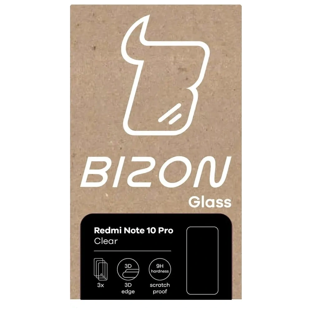 Szkło hartowane Bizon Glass Clear - 3 szt. + obiektyw Redmi Note 10 Pro