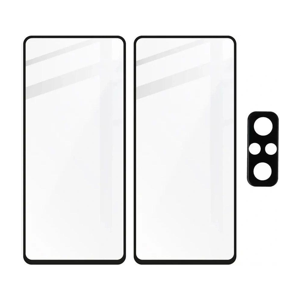 Szkło hartowane Bizon Glass Edge - [2 PACK] + ochrona na obiektyw Redmi Note 10 Pro czarne