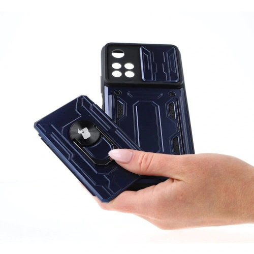Kup Bizon Case Camshield Card Slot Ring Xiaomi Redmi Note 11 Pro+ 5G albastru marin - BIZ2270 - {ean13} - Sklep Home Screen