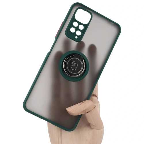 Buy Bizon Case Hybrid Ring Xiaomi Redmi Note 11 / 11S 4G smoky with a dark green frame - BIZ2276 - {ean13} - Home Screen Store Europe