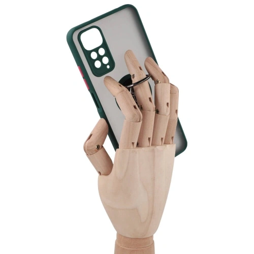 Buy Bizon Case Hybrid Ring Xiaomi Redmi Note 11 / 11S 4G smoky with a dark green frame - BIZ2276 - {ean13} - Home Screen Store Europe