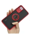 Bizon Case Hybrid Ring Xiaomi Redmi Note 11 / 11S 4G rauchig mit rotem Rahmen
