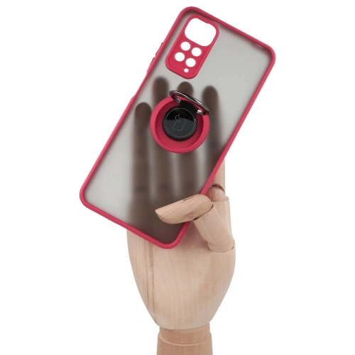 Kup Bizon Case Hybrid Ring Xiaomi Redmi Note 11 / 11S 4G fumuriu cu un cadru roșu - BIZ2278 - {ean13} - Sklep Home Screen