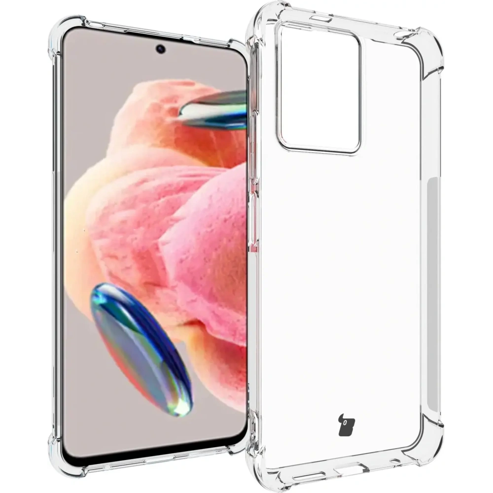 Etui + 2x szkło na ekran + obiektyw Bizon Case Clear Pack do Xiaomi Redmi Note 12 4G przezroczyste