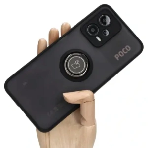 Kup Bizon Case Hybrid Ring Xiaomi Poco X5 / Redmi Note 12 5G füstös fekete kerettel - BIZ2292 - {ean13} - Sklep Home Screen