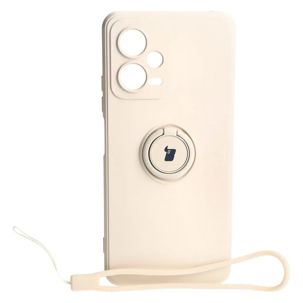 Etui Bizon Case Silicone Ring Sq do Xiaomi Redmi Note 12 5G/Poco X5 beżowe