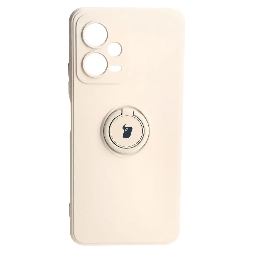 Etui Bizon Case Silicone Ring Sq do Xiaomi Redmi Note 12 5G/Poco X5 beżowe