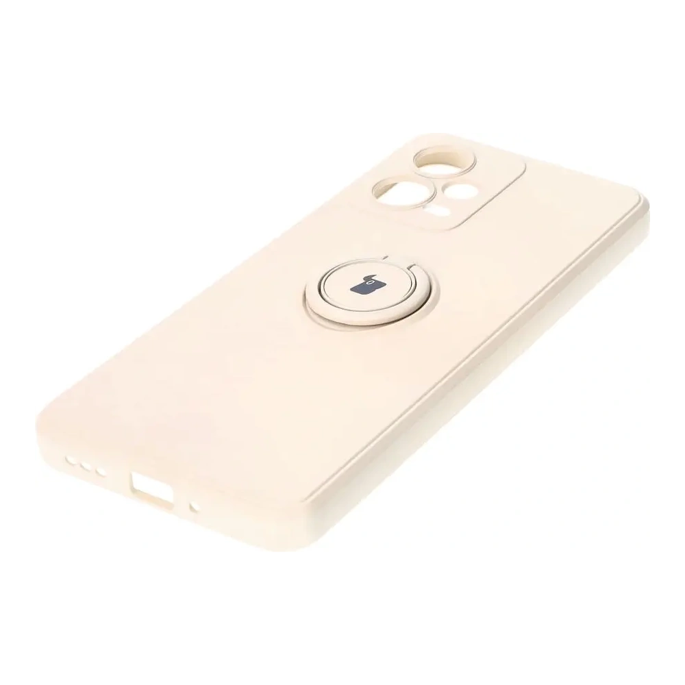 Etui Bizon Case Silicone Ring Sq do Xiaomi Redmi Note 12 5G/Poco X5 beżowe
