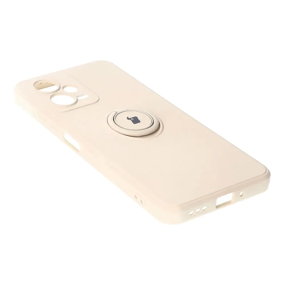 Etui Bizon Case Silicone Ring Sq do Xiaomi Redmi Note 12 5G/Poco X5 beżowe