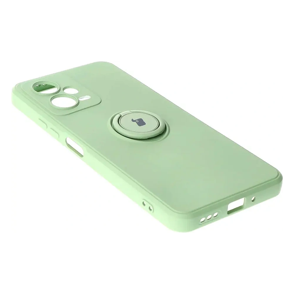 Etui Bizon Case Silicone Ring Sq do Xiaomi Redmi Note 12 5G/Poco X5 jasnozielone