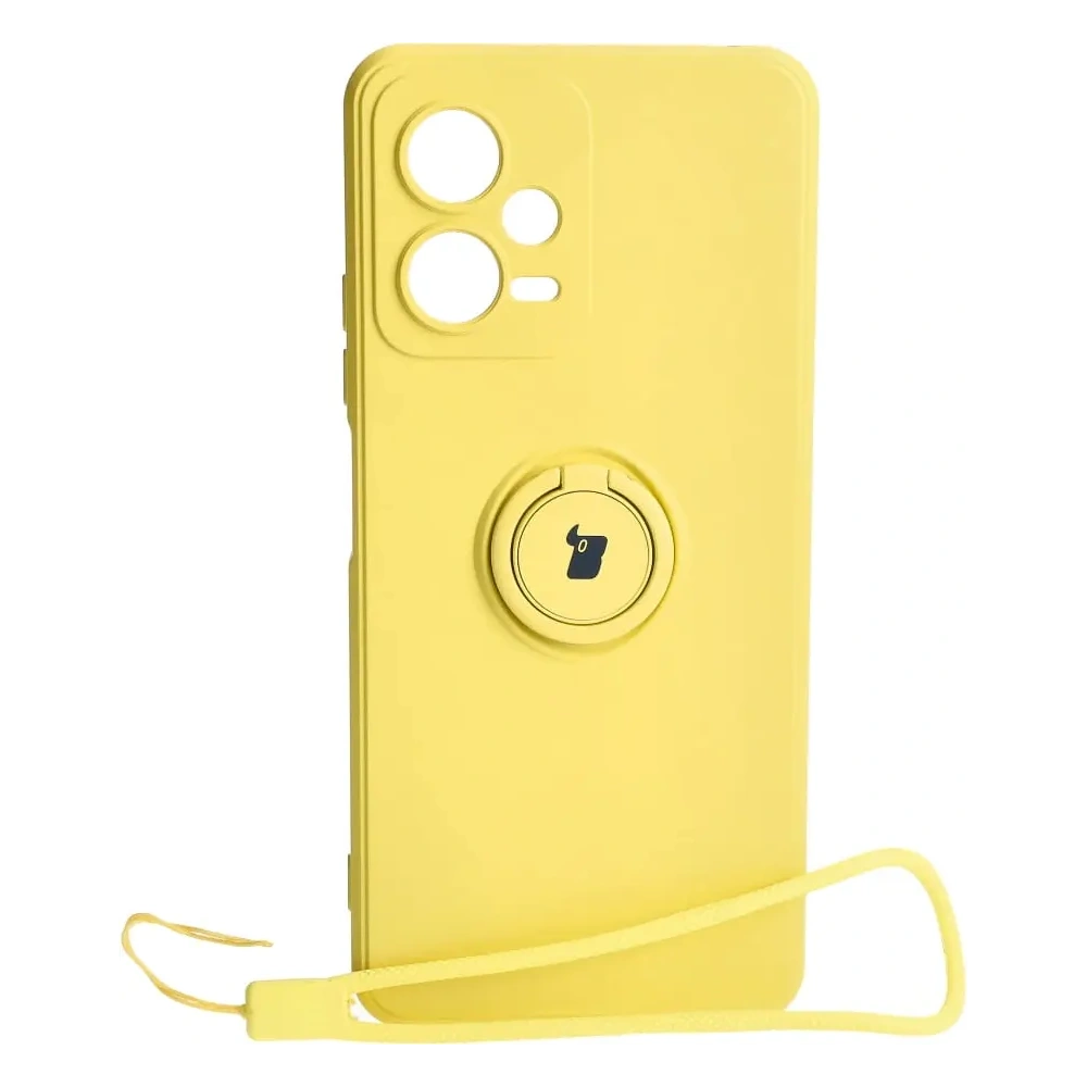 Etui Bizon Case Silicone Ring Sq do Xiaomi Redmi Note 12 5G/Poco X5 żółte