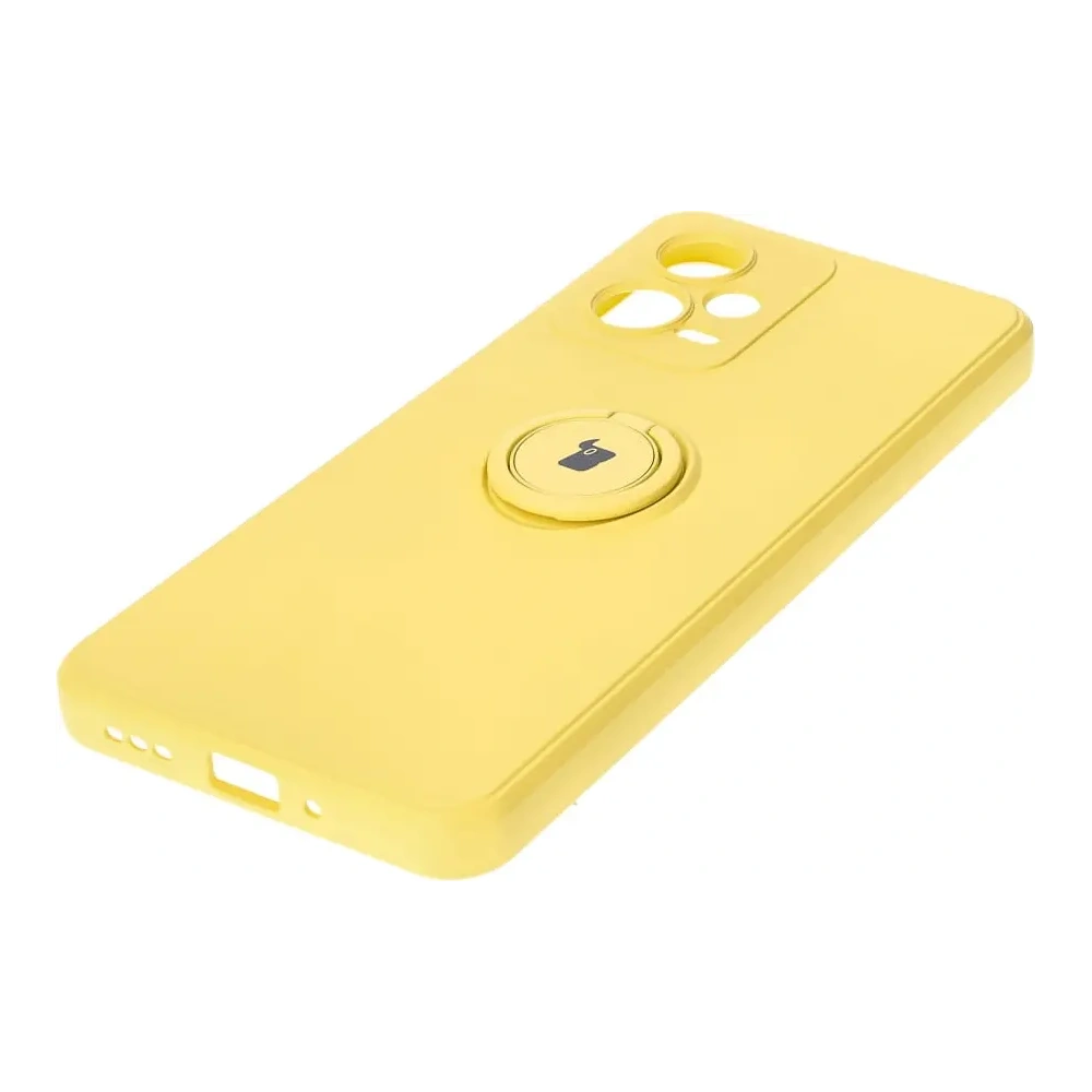 Etui Bizon Case Silicone Ring Sq do Xiaomi Redmi Note 12 5G/Poco X5 żółte