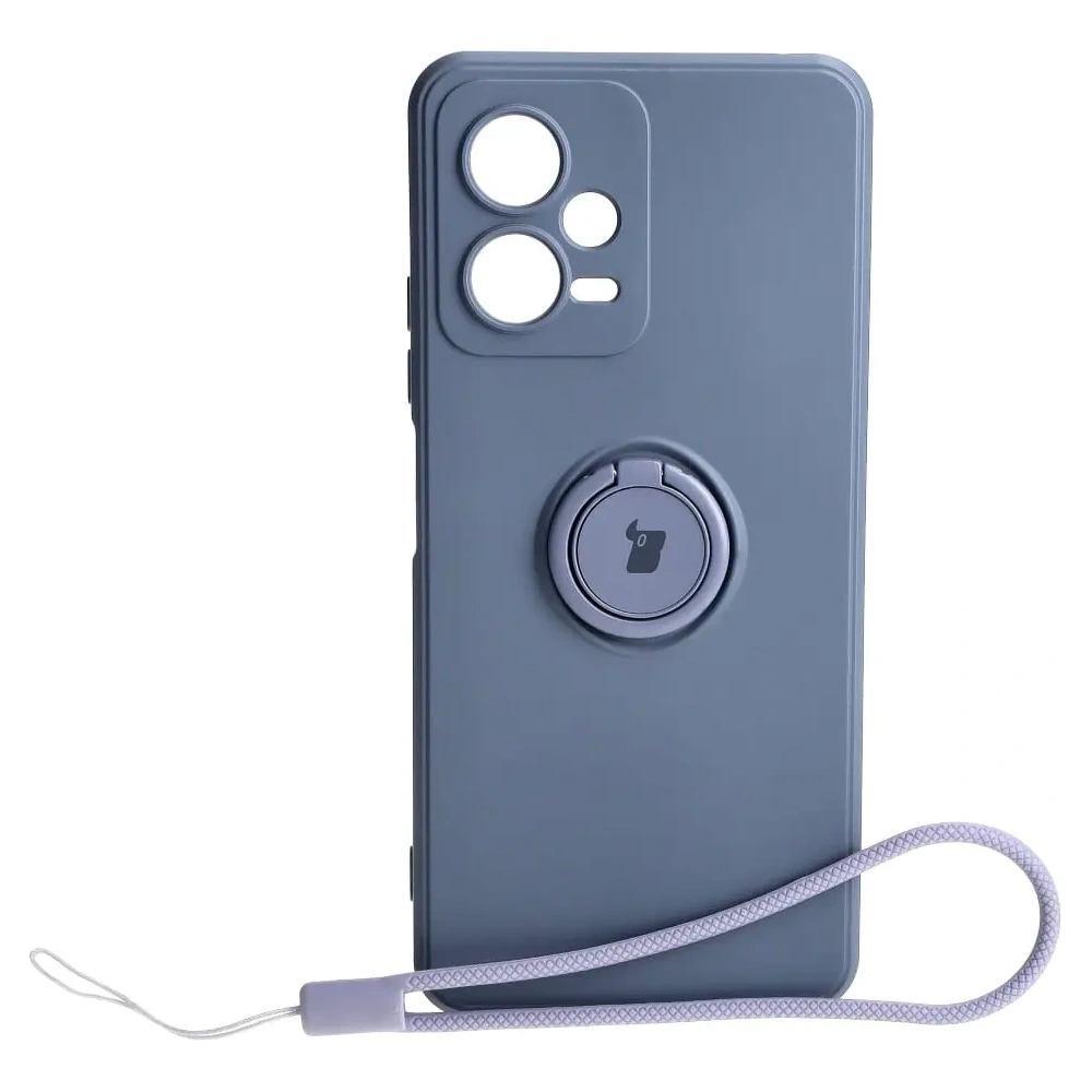 Etui Bizon Case Silicone Ring Sq do Xiaomi Redmi Note 12 5G/Poco X5 szare