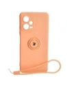 Etui Bizon Case Silicone Ring Sq do Xiaomi Redmi Note 12 5G/Poco X5 pomarańczowe