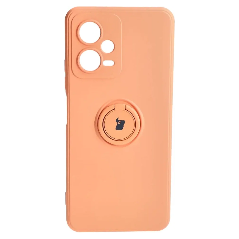 Etui Bizon Case Silicone Ring Sq do Xiaomi Redmi Note 12 5G/Poco X5 pomarańczowe