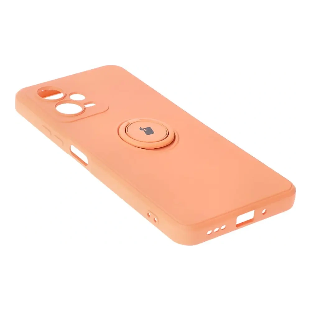 Etui Bizon Case Silicone Ring Sq do Xiaomi Redmi Note 12 5G/Poco X5 pomarańczowe