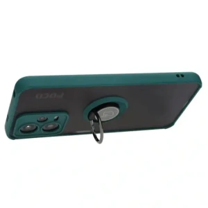 Kup Etui z uchwytem na palec Bizon Case Hybrid Ring do Xiaomi Poco X5 / Redmi Note 12 5G przydymione z ciemnozieloną ramką - BIZ2299 - {ean13} - Sklep Home Screen