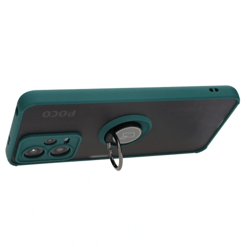 Kup Bizon Case Hybrid Ring Xiaomi Poco X5 / Redmi Note 12 5G rauchig mit einem dunkelgrünen Rahmen - BIZ2299 - {ean13} - Sklep Home Screen