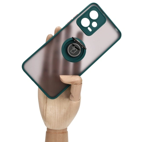Kup Bizon Case Hybrid Ring Xiaomi Poco X5 / Redmi Note 12 5G fumuriu cu un cadru verde închis - BIZ2299 - {ean13} - Sklep Home Screen