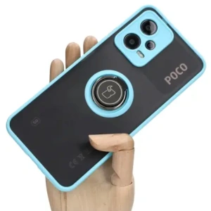 Kup Bizon Case Hybrid Ring Xiaomi Poco X5 / Redmi Note 12 5G füstös színű, világoskék kerettel - BIZ2300 - {ean13} - Sklep Home Screen