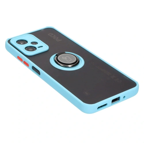Buy Bizon Case Hybrid Ring Xiaomi Poco X5 / Redmi Note 12 5G smoky with a light blue frame - BIZ2300 - {ean13} - Home Screen Store Europe