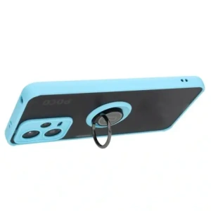 Kup Etui z uchwytem na palec Bizon Case Hybrid Ring do Xiaomi Poco X5 / Redmi Note 12 5G przydymione z jasnoniebieską ramką - BIZ2300 - {ean13} - Sklep Home Screen