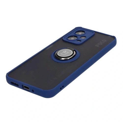 Kup Bizon Case Hybrid Ring Xiaomi Poco X5 / Redmi Note 12 5G füstös színben, tengerészkék kerettel - BIZ2306 - {ean13} - Sklep Home Screen