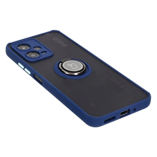 Buy Bizon Case Hybrid Ring Xiaomi Poco X5 / Redmi Note 12 5G smoky with a navy blue frame - BIZ2306 - {ean13} - Home Screen Store Europe