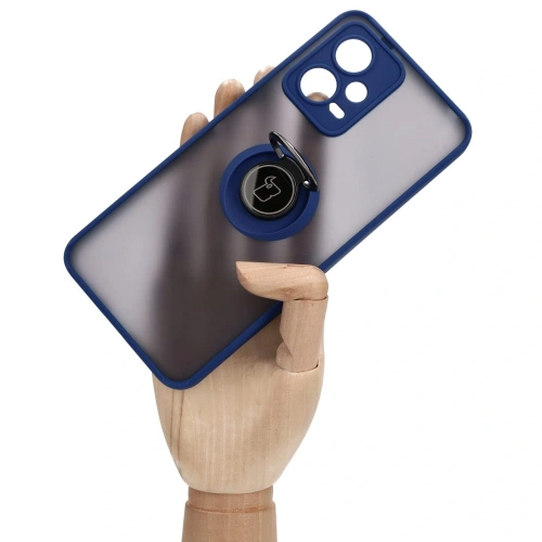 Buy Bizon Case Hybrid Ring Xiaomi Poco X5 / Redmi Note 12 5G smoky with a navy blue frame - BIZ2306 - {ean13} - Home Screen Store Europe