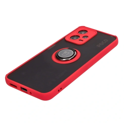 Buy Bizon Case Hybrid Ring Xiaomi Poco X5 / Redmi Note 12 5G smoky with a red frame - BIZ2308 - {ean13} - Home Screen Store Europe